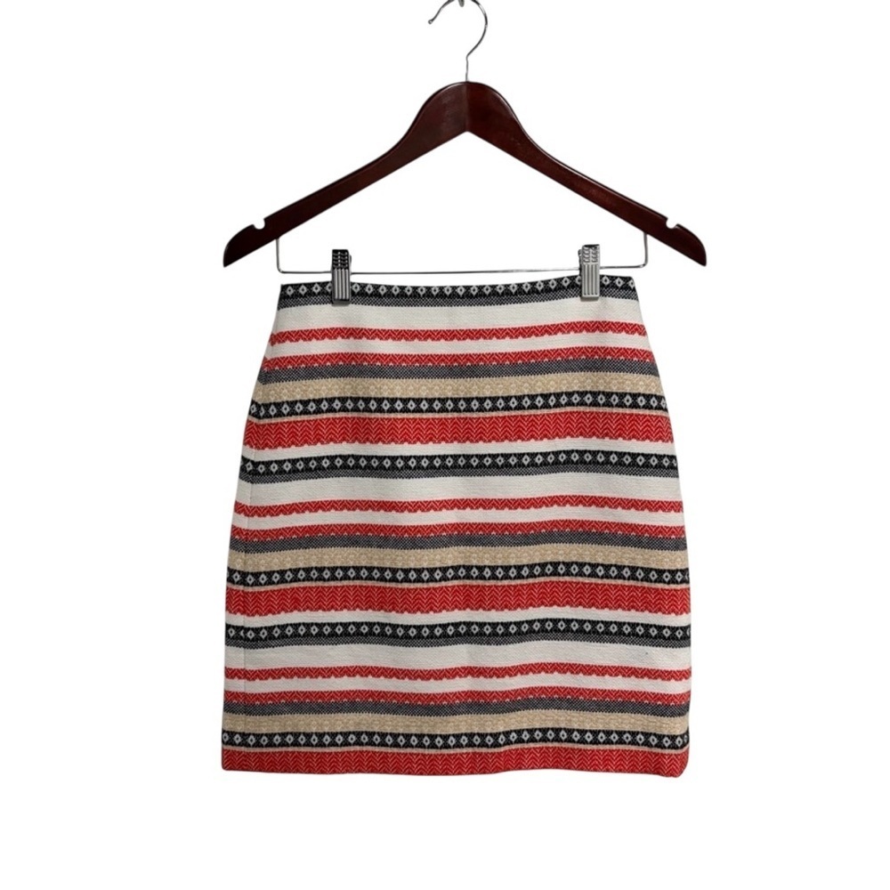 2/$40 LOFT Petite Textured Striped Mini Skirt 100% Cotton Boho
